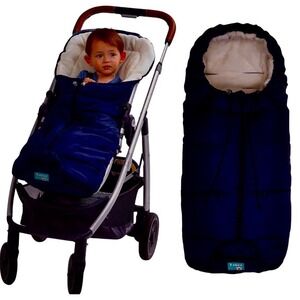 Yobee Universal Stroller Bunting Bag Navy Blue Fleece Lined Winter Footmuff 38in